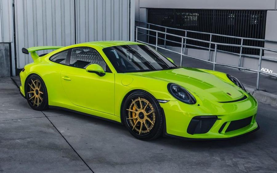 Porsche 911 GT3 Acid Green on ADV.1 Wheels (ADV5.0 TRACK SPEC CS) '2019